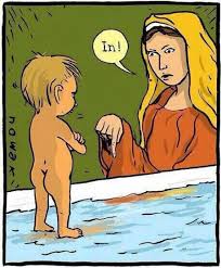 jesus baby walking on water